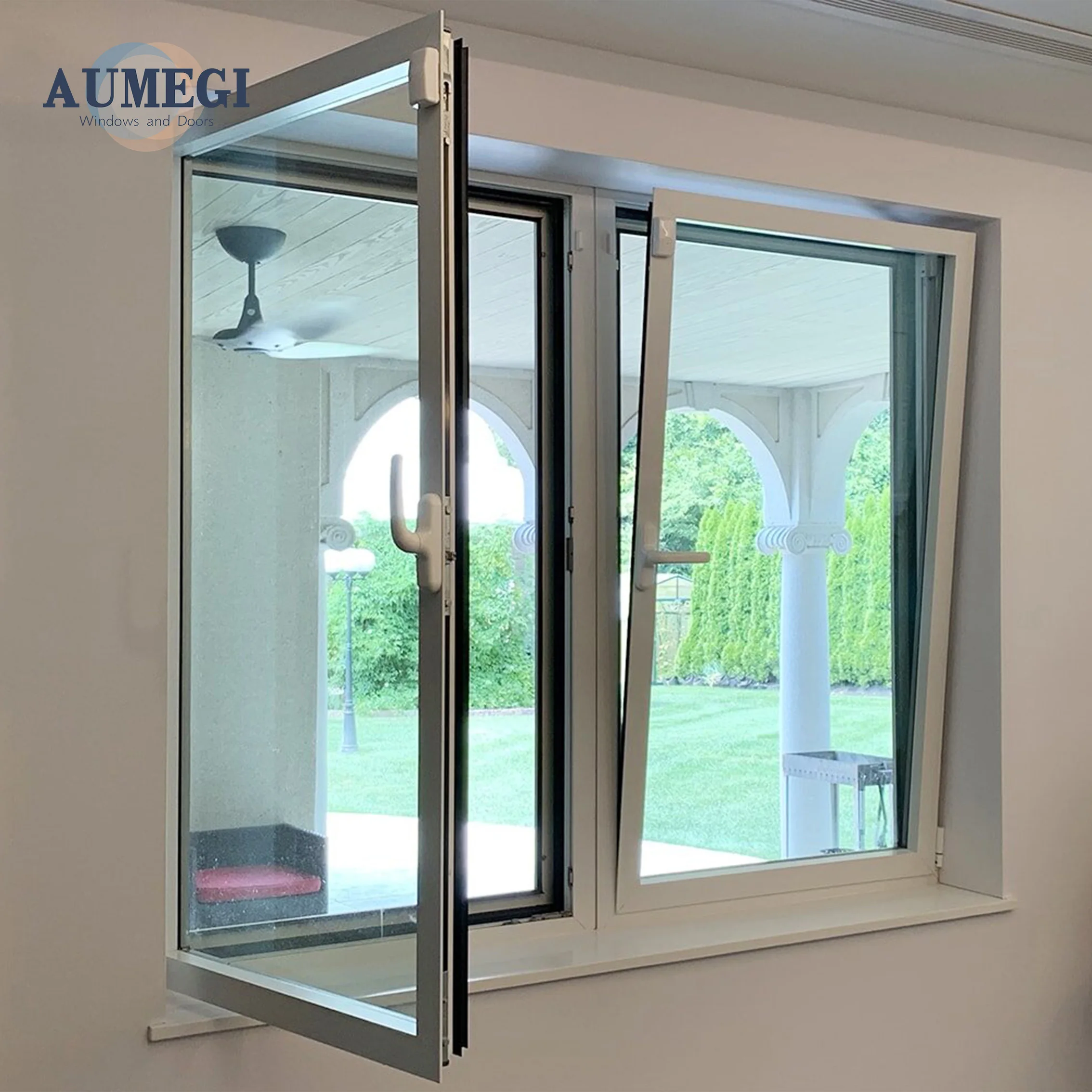AUMEGI American NFRC Алюминиевые Защитные створки для ураганов Звукоизолированные Стеклянные окна