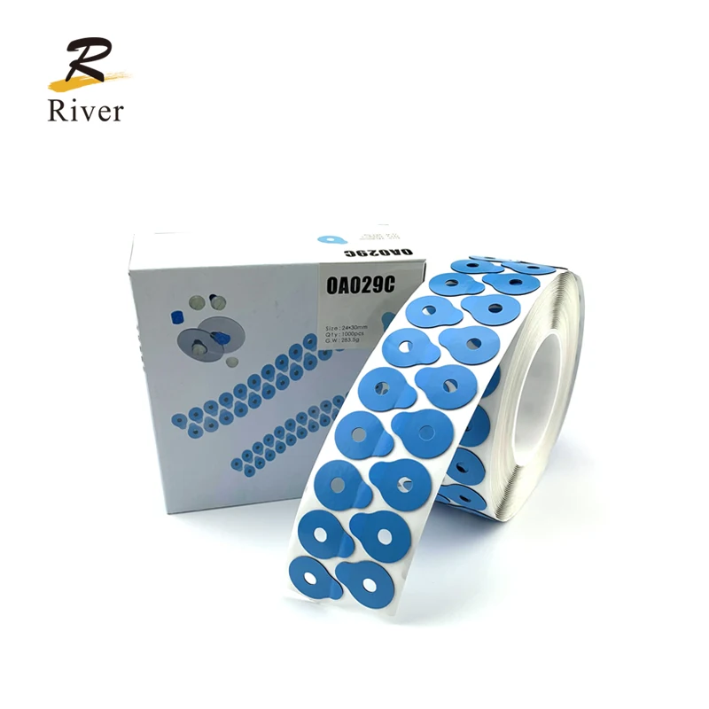 High quality 24*30mm light blue optical glasses lens blocking pads