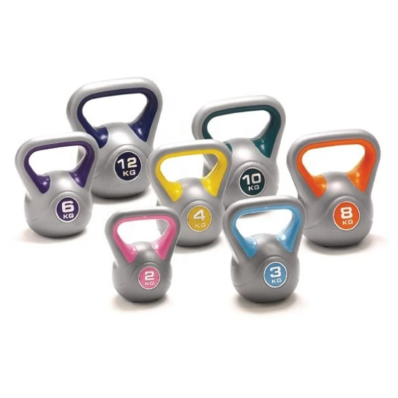 Hot Selling Double Color Custom Logo Vinyl Coated Cement Kettlebell