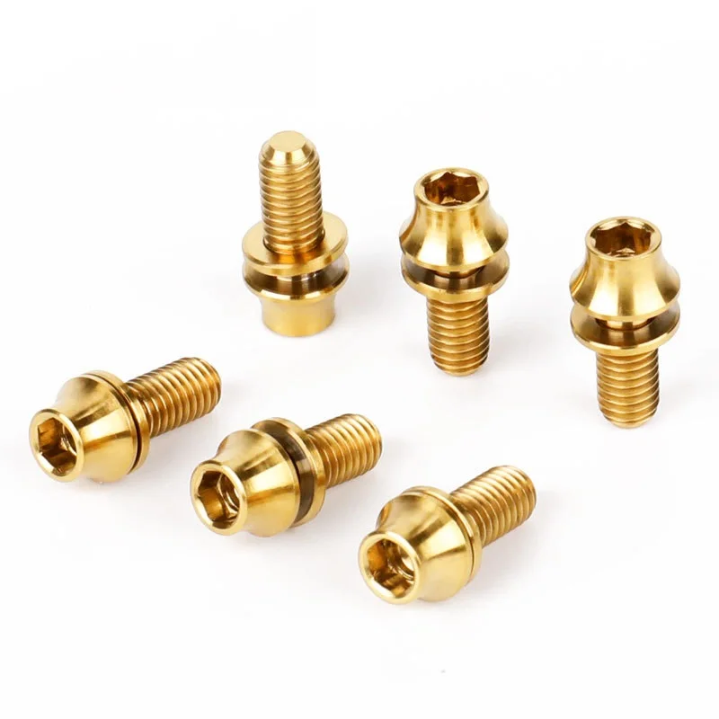 Винт для держателя велосипедного чайника M5 * 12 TC4, винт из титанового сплава с внутренней шестигранной головкой без прокладки