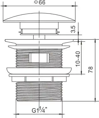 Bathroom Stainless Steel  Push Up Basin Waste Sink Water Drain Basin Drain Pop Up Drain Overflow Click Clack With Clean Filter