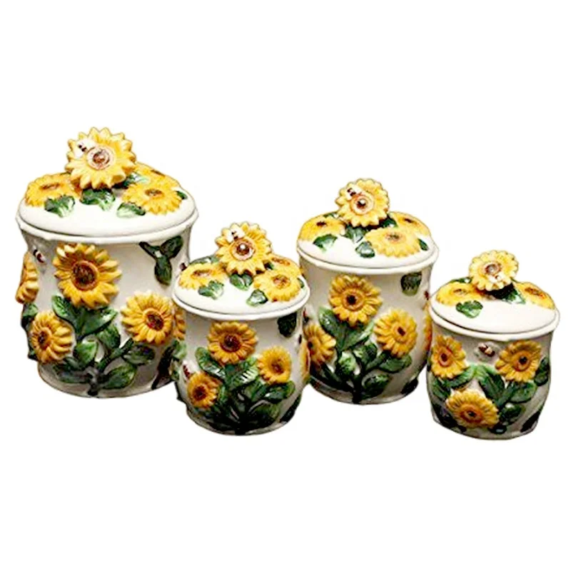 Набор кухонных банок ручной работы с крышкой