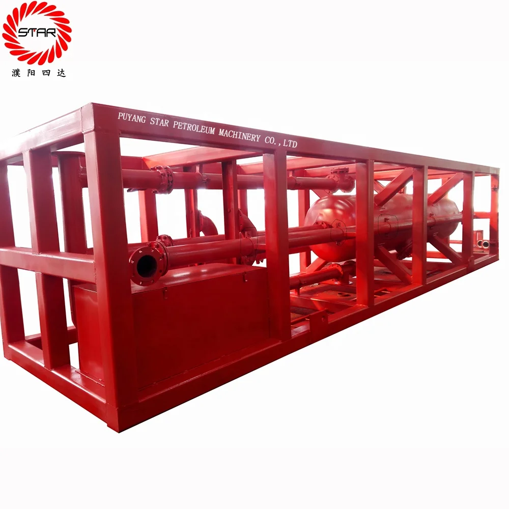 Oil Well testing high-volume drilling mud-gas separator / gas buster / mud degasser