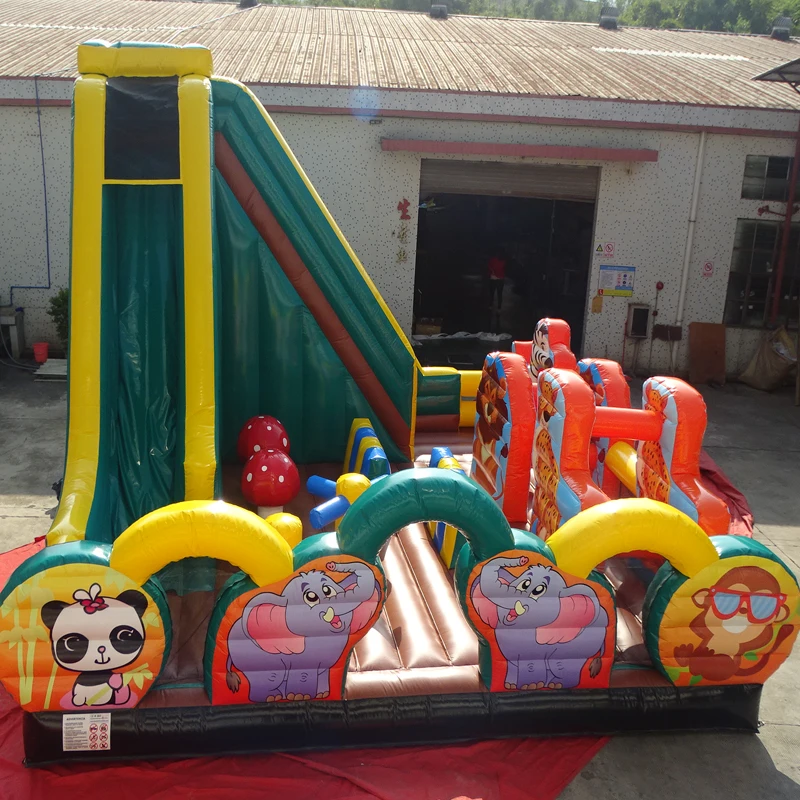 Hot Sale Original Manufacturer Colorful Inflatable Bouncy Obstacle With Slide/ Inflatable Obstacle Course