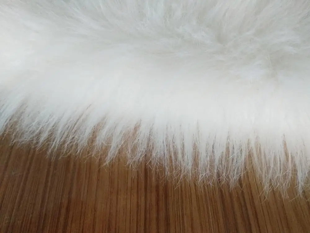 100%Acrylic Snow White Long Hair Faux Sheepskin Anti slip Table Runner Rug