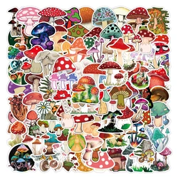 100pcs custom cartoon cute mushroom plant stickers waterproof pvc wild forest fantasy mushroom children award graffiti sticker