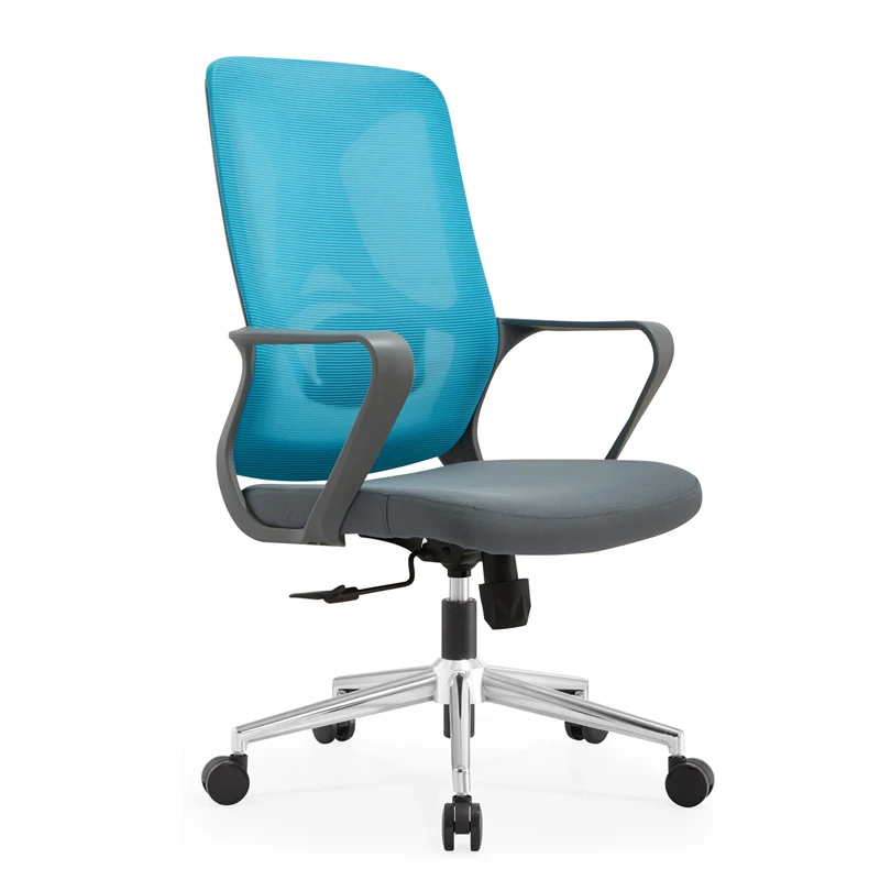 Fashionable design mid back staff working swivel office wire mesh chair with wheels