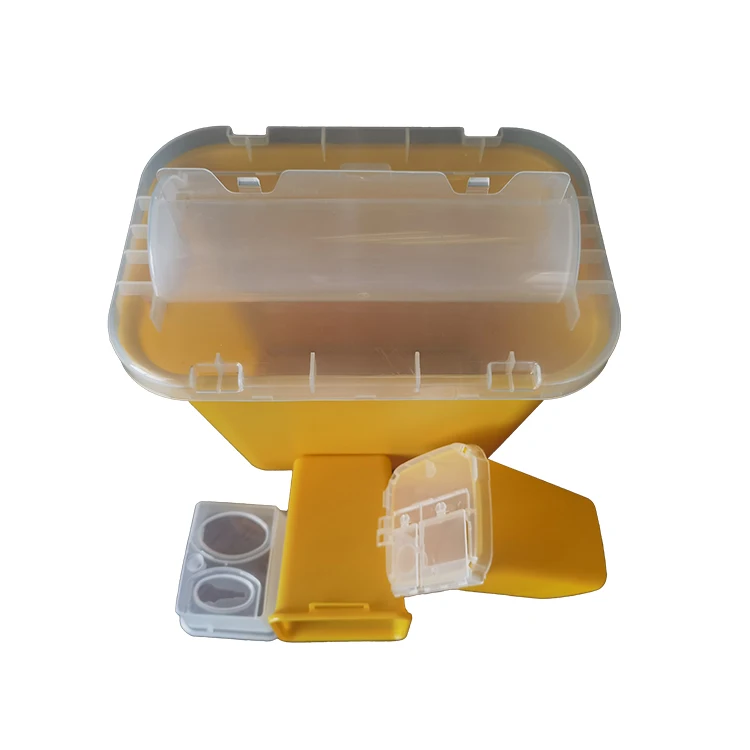 Portable 5 liter plastic disposable medical square sharps waste pungent biological disposal container box supplier
