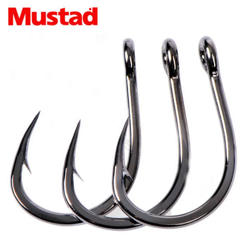 Mustad 10827 strong fishing hooks 1/0 2/0 3/0 4/0 5/0 6/0 7/0 9/0 10/0 1/0 12/0 High quality carbon steel hook jigging hooks