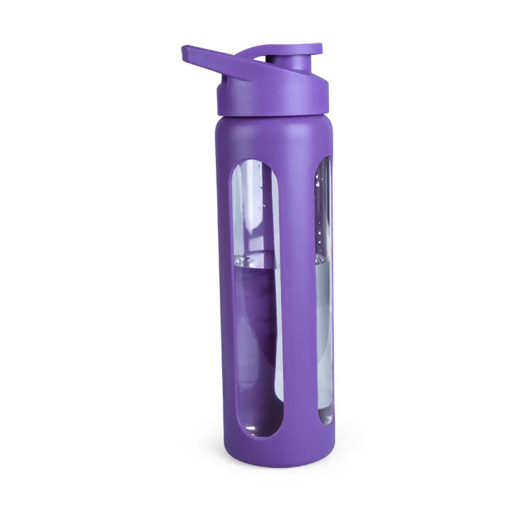 Food-grade Safe Juice Glass Bottles Supplier Stainless Steel Lid Crystal Water Bottle