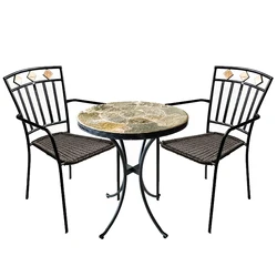 Modern design mosaic desk iron furniture outdoor mosaic table set made in China