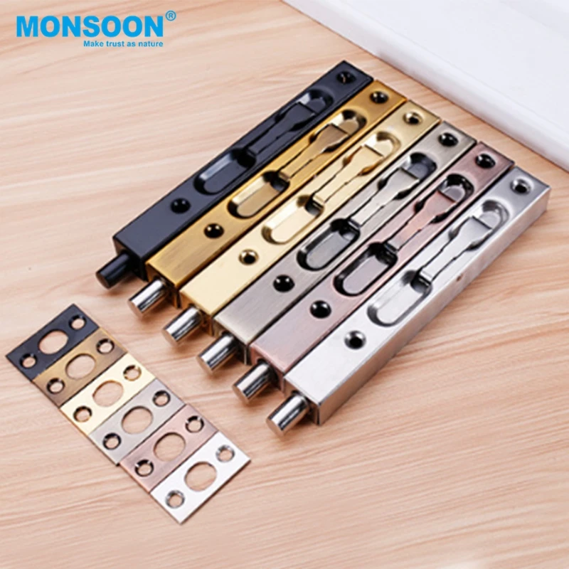 Insert flat head sliding door bolt stainless steel main door tower bolt security cabinet hidden furniture door bolt