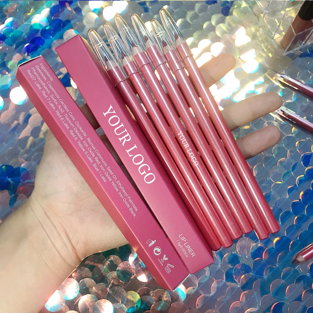 
Custom logo private label no logo lip liner box brown lip liners lipliner pencil vendor vegan creamy lip liner 