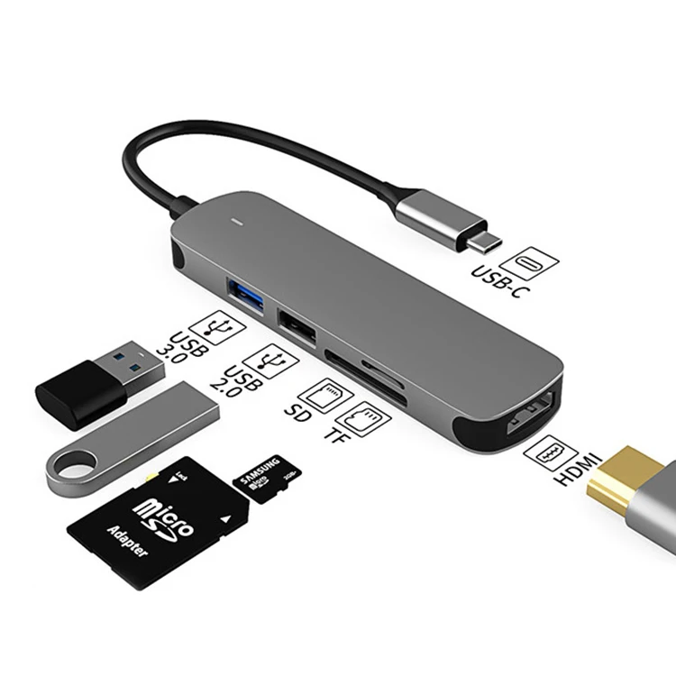 Портативный PD 3,0 USB C концентратора ключ USB порт зарядное устройство PD SD/TF док-станция для ноутбука