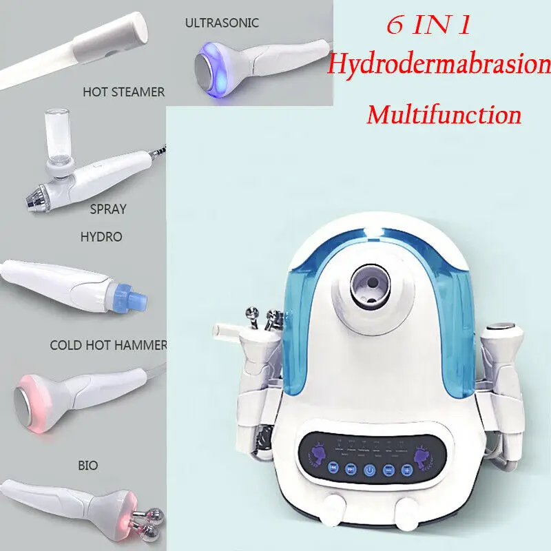 2023 6 In 1 Spray Gun Nano-Level Physical Water 6 Handles Water Oxygen Facial Hydro Dermabrasion Machine