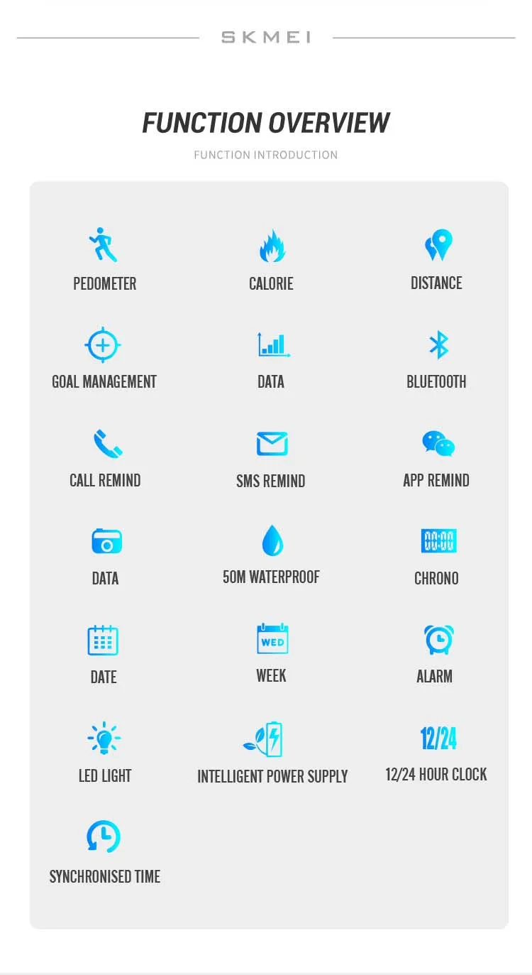 SKMEI 2053 fashion super black mens smart watch latest Silicone band bluetooth step counting running sports watch supplier