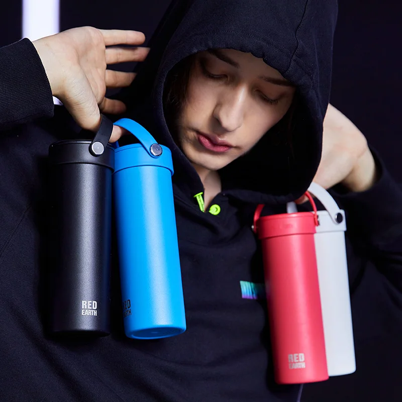 Thermos Cup Sports Water Cup men and women fitness with Multi-functional Cup cover 316