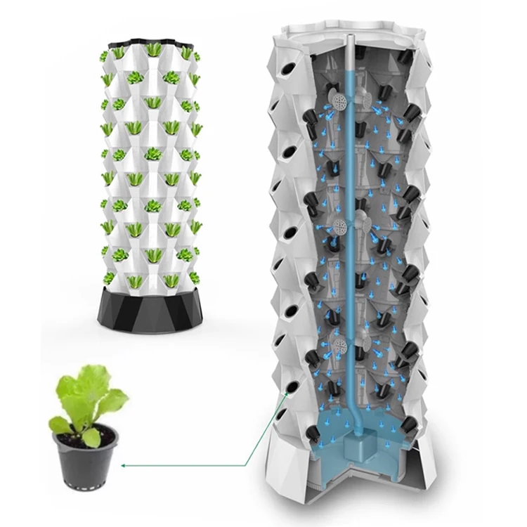 Low Cost Hydroponic Tower Hydroponics Vertical Farming Pineapple Aeroponic Tower