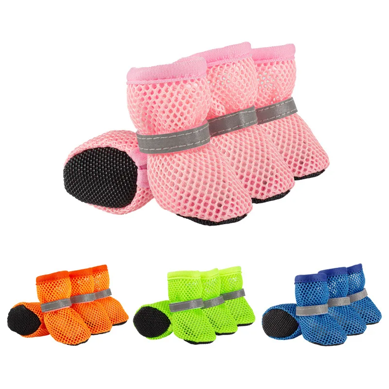 Pet Mesh Breathable Reflective Non-Slip Wear-Resistant Shoes for Small and Medium Dogs
