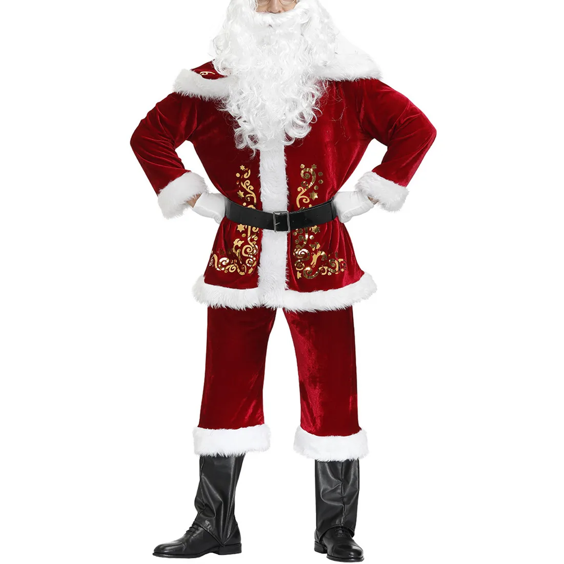 Christmas dress Thick Long-Sleeved Santa Claus Costume Adult Male Party Costume