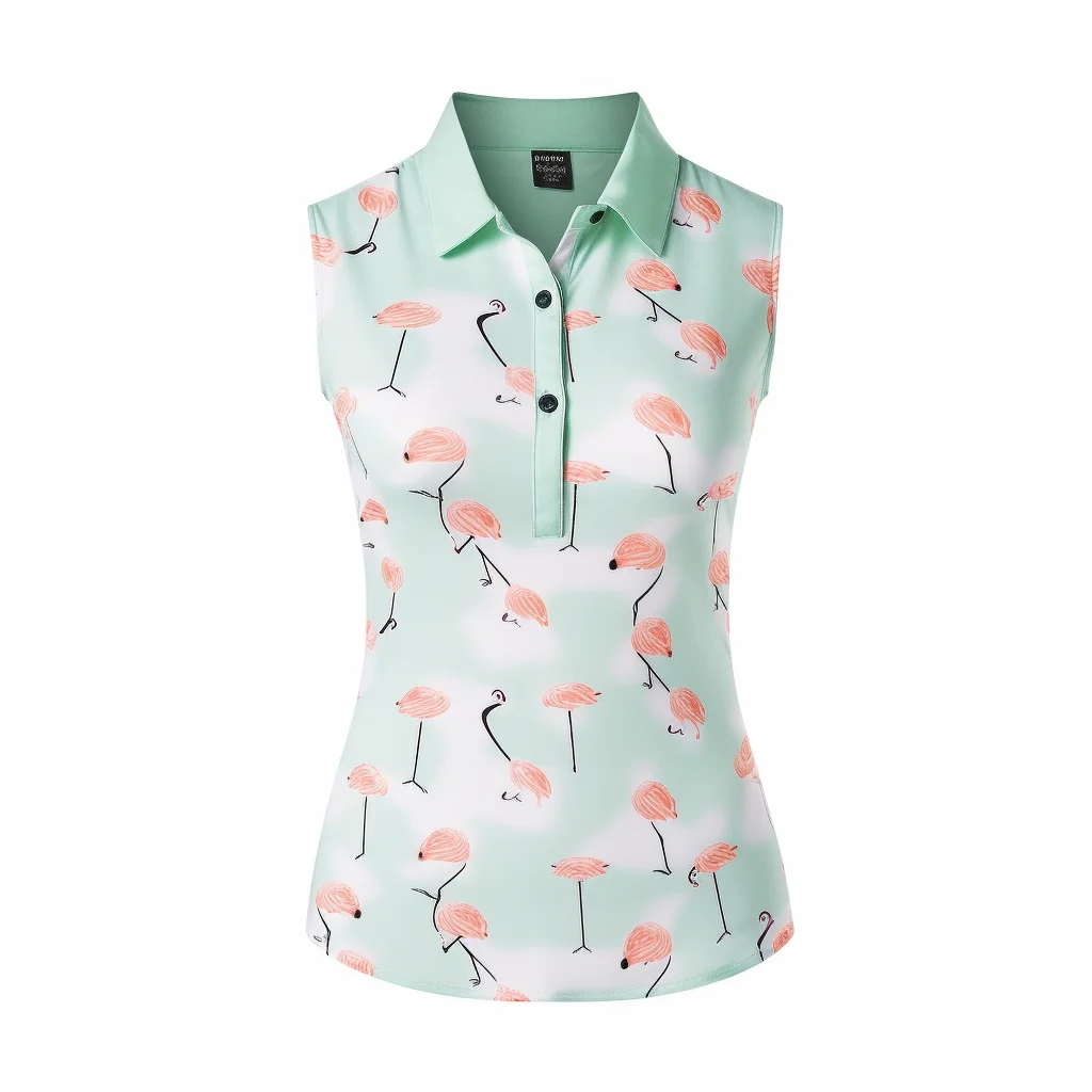 OEM Wholesale Women Sleeveless Golf Poloshirts Anti-pilling Plus Size Button Down Ladies Polo Shirts Golf