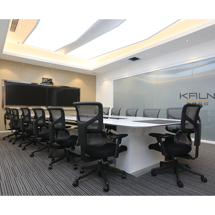 Hot sell customized material water paint veneer large V shape conference desk solid wooden office meeting table