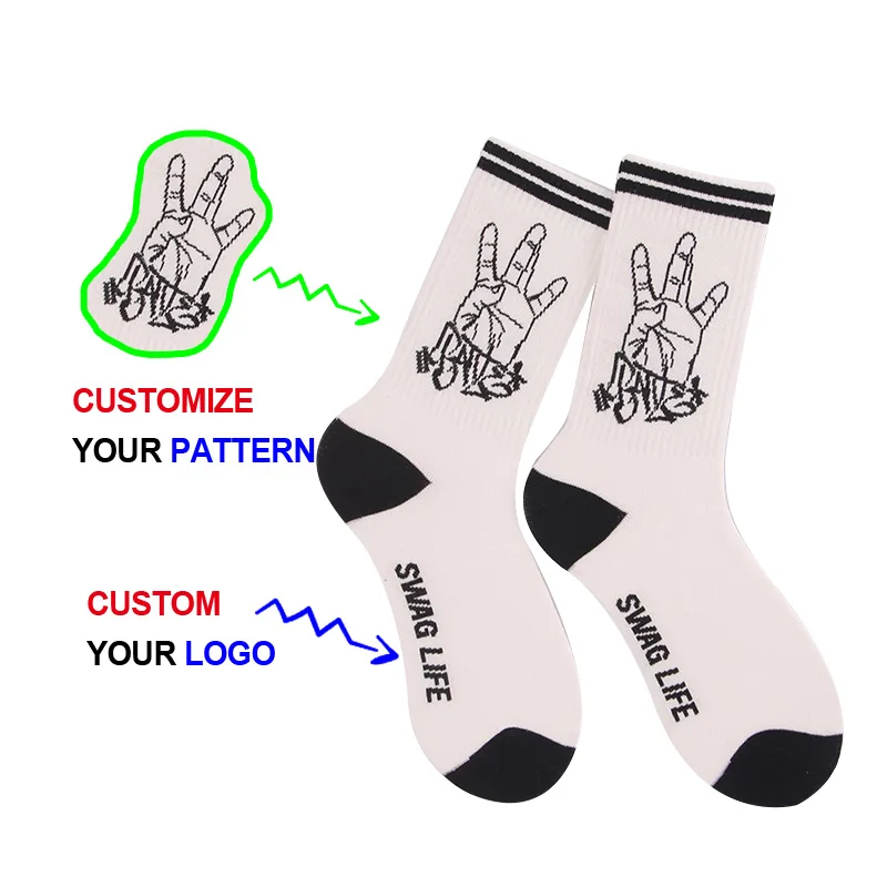 
YY-025 Socks With Your Custom Label Sock Logo Customer Design Made Custom Sock Manufacturers 