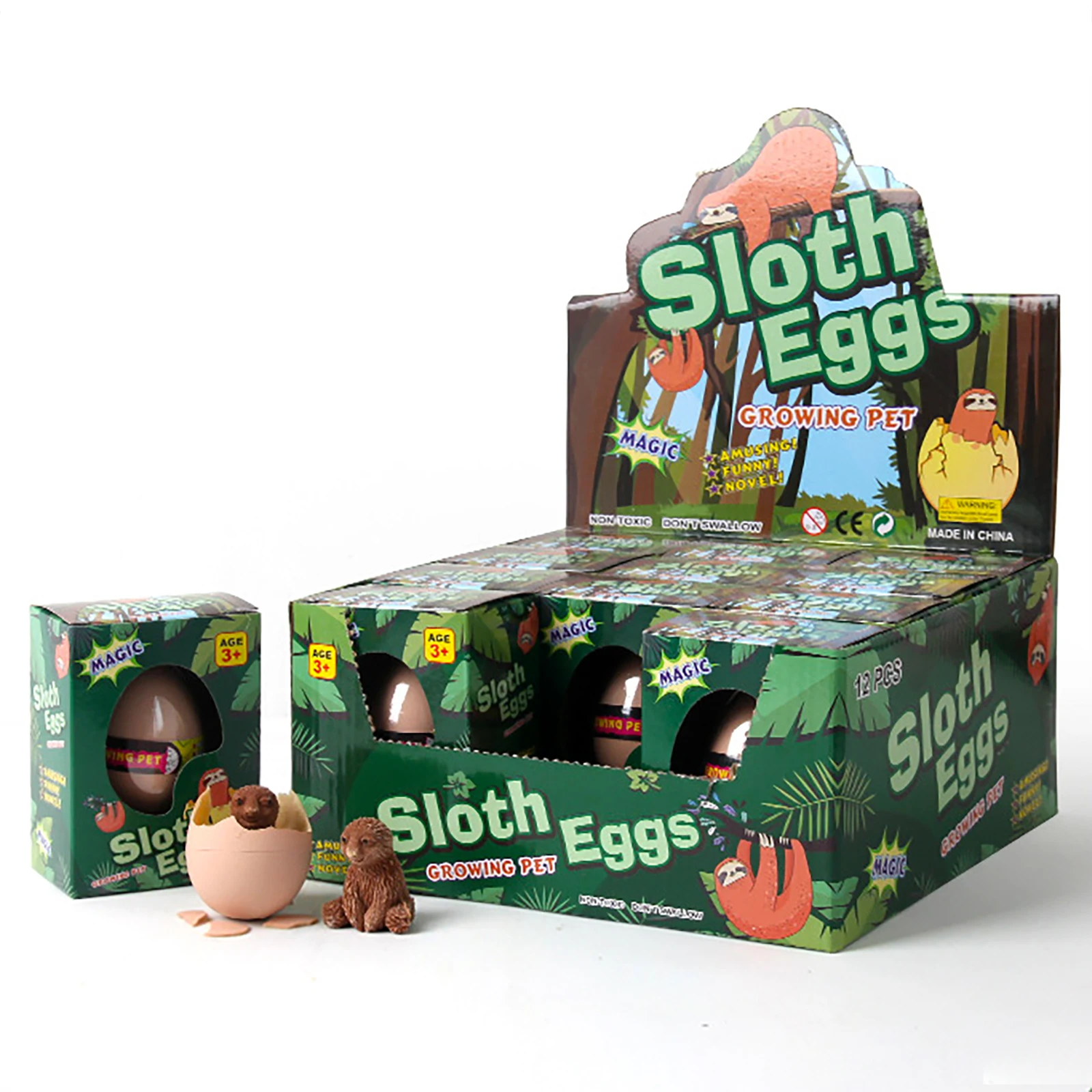 Magic Funny Novelty Educational Toy Sloth Eggs Hatching in Water Otter Eggs Growing Novel Animal & Dinosaur Concept