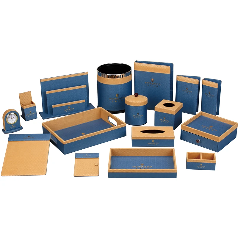 2021 New style custom hotel logo luxury room amenities hotel leather amenities In room accessory accessories item product