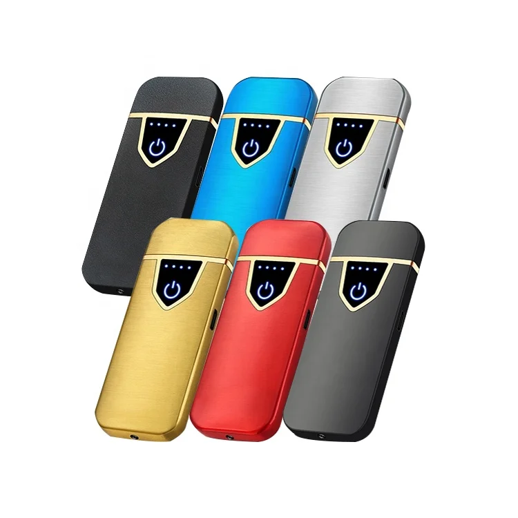Professional Custom Logo Touch Screen Ignite Windproof Arc Rechargeable Cheap  Electric Coil Lighter