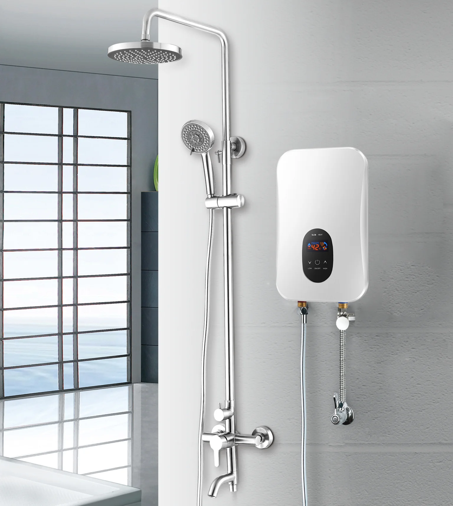 Water heater Electric 10kw 240V  digital display hot water heater for residential whole-house showers