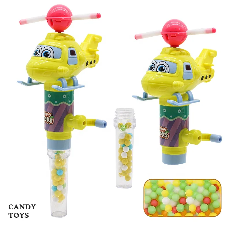 Promotional Gift Hand Operation Flashing Helicopter Funny Sweet Candy Toys Plastic Kids Candy Machine Other Toy