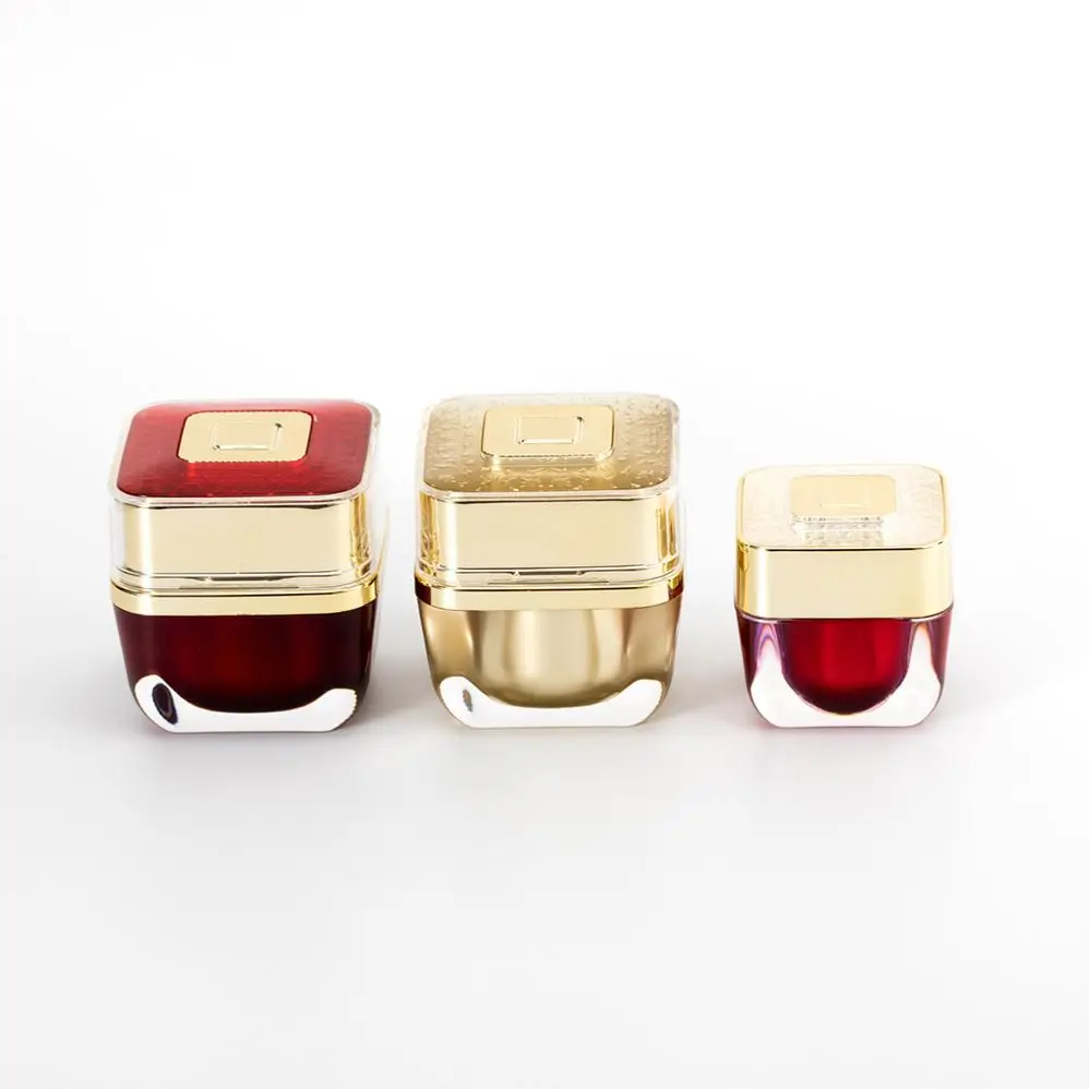 Роскошный 5 г 10 15 20 30 Заводская распродажа заказной розовой квадратной двойной стенкой косметический контейнер для крема банка