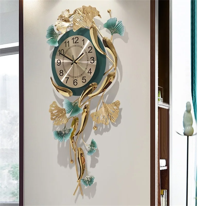 Ak Brass Nordic Creative Luxury Metal Hanging Quartz Wall Clock Household Fashion Living Room Decorative Silent Wall Clocks