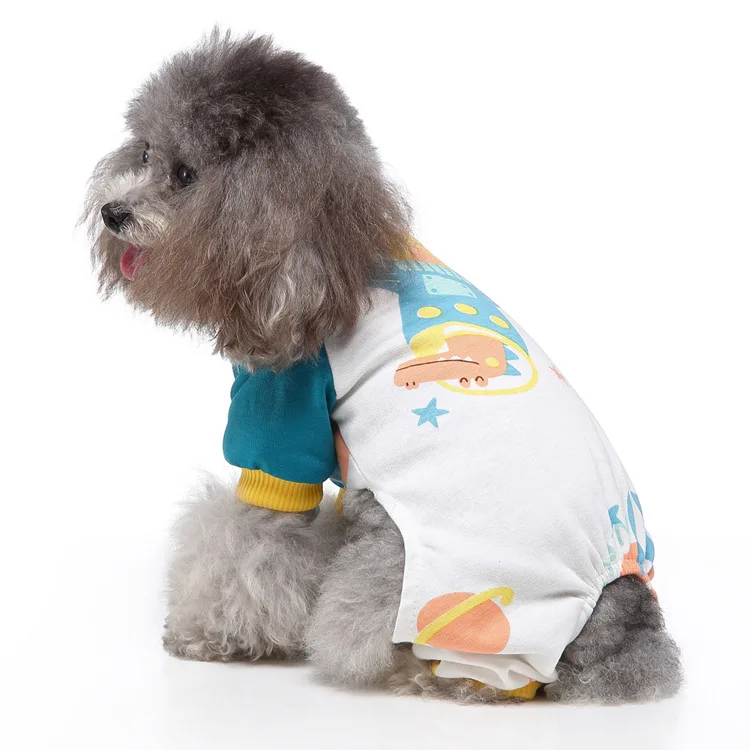 Printed four-leg knit pet pajamas dog apparel pet clothes wholesale dog clothes