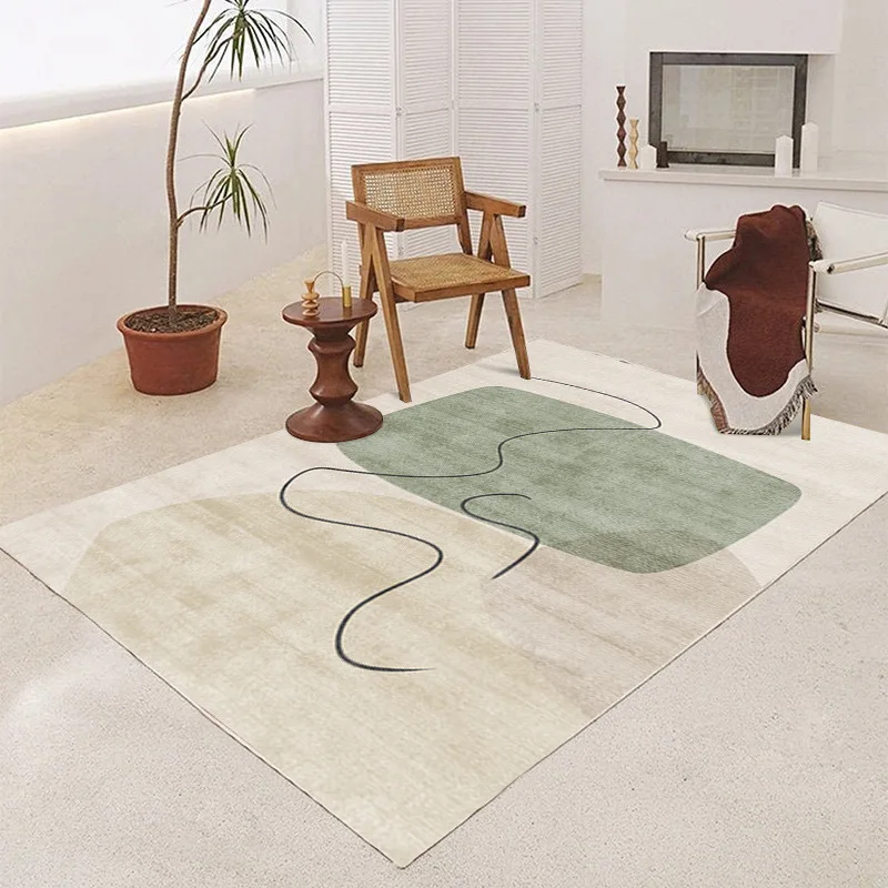 White fluffy rug living room carpet  soft and comfortable microfiber shaggy velvet carpets bedroom large size rugs