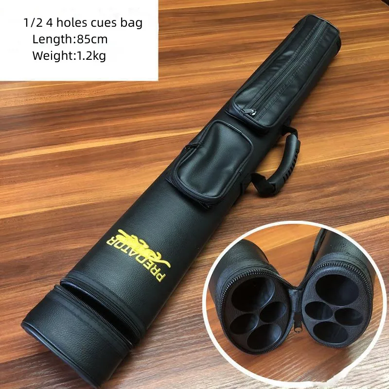 Customizable1/2 Split  Pool Cue Case Bag Soft Carry Sturdy Wear Resistant Embroidery PU Leather 2 Holes/ 4Holes / 6Holes