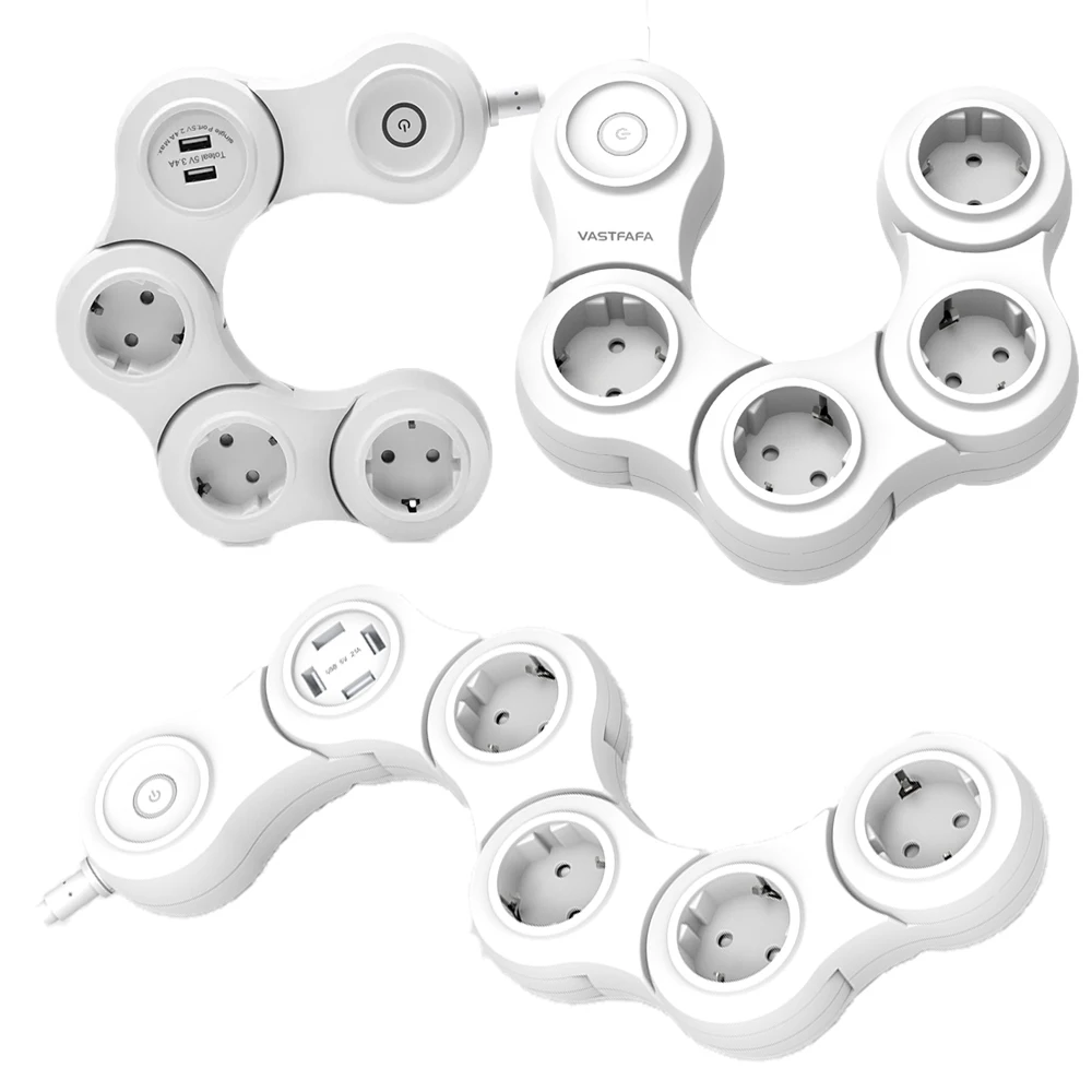 european schuko power board electrical plugs sockets desktop  usb switch smart power strip  extension socket