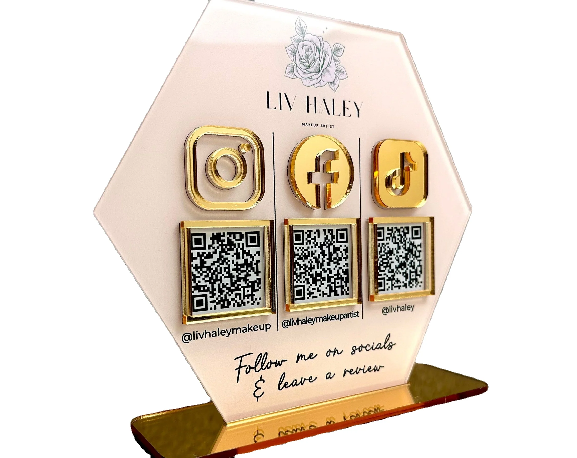 Multi-Function QR Code Sign for Payment Social Media Beauty Business & Salon Promotional Business Gift