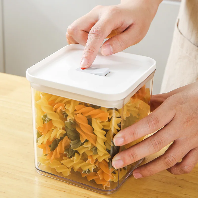 Домашние и кухонные и настольные контейнеры для хранения, пластиковые органайзеры для продуктов, организация кладовой, герметичный контейнер для хранения пищи