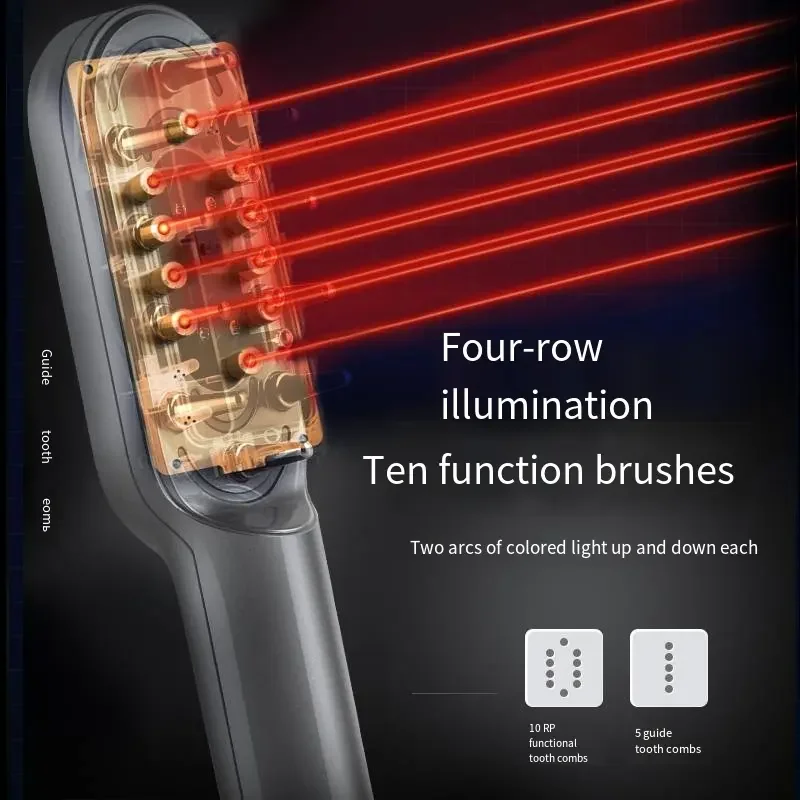 hair loss treatment  650nm red light therapy electric diode tonic brush vibration scalp laser hair growth comb