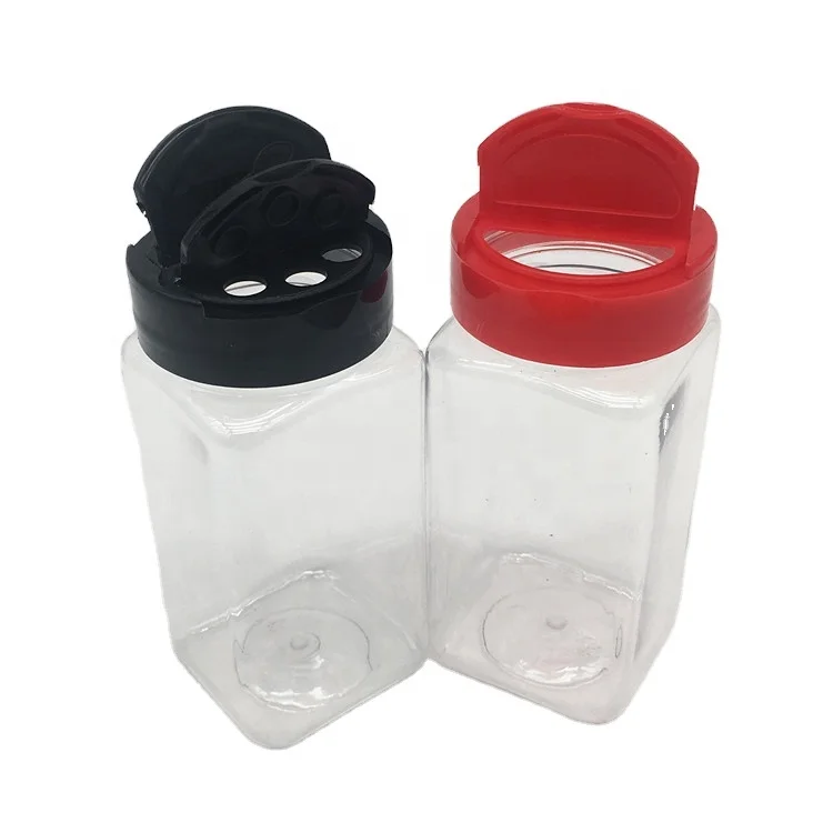 270ml Square PET Plastic Spice Bottle with seasoning lid