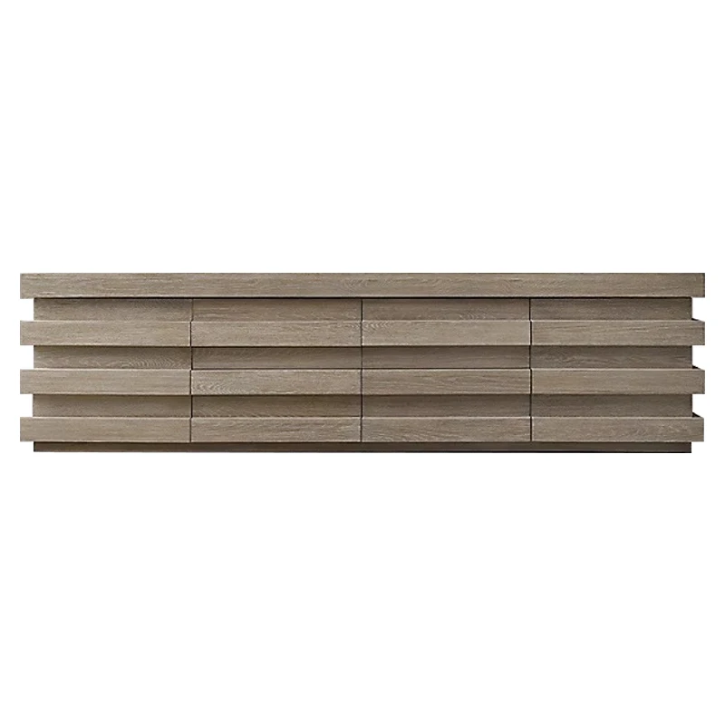 RH American Country solid wood TV cabinet living room extra long oak display cabinet Log vintage drawer locker custom