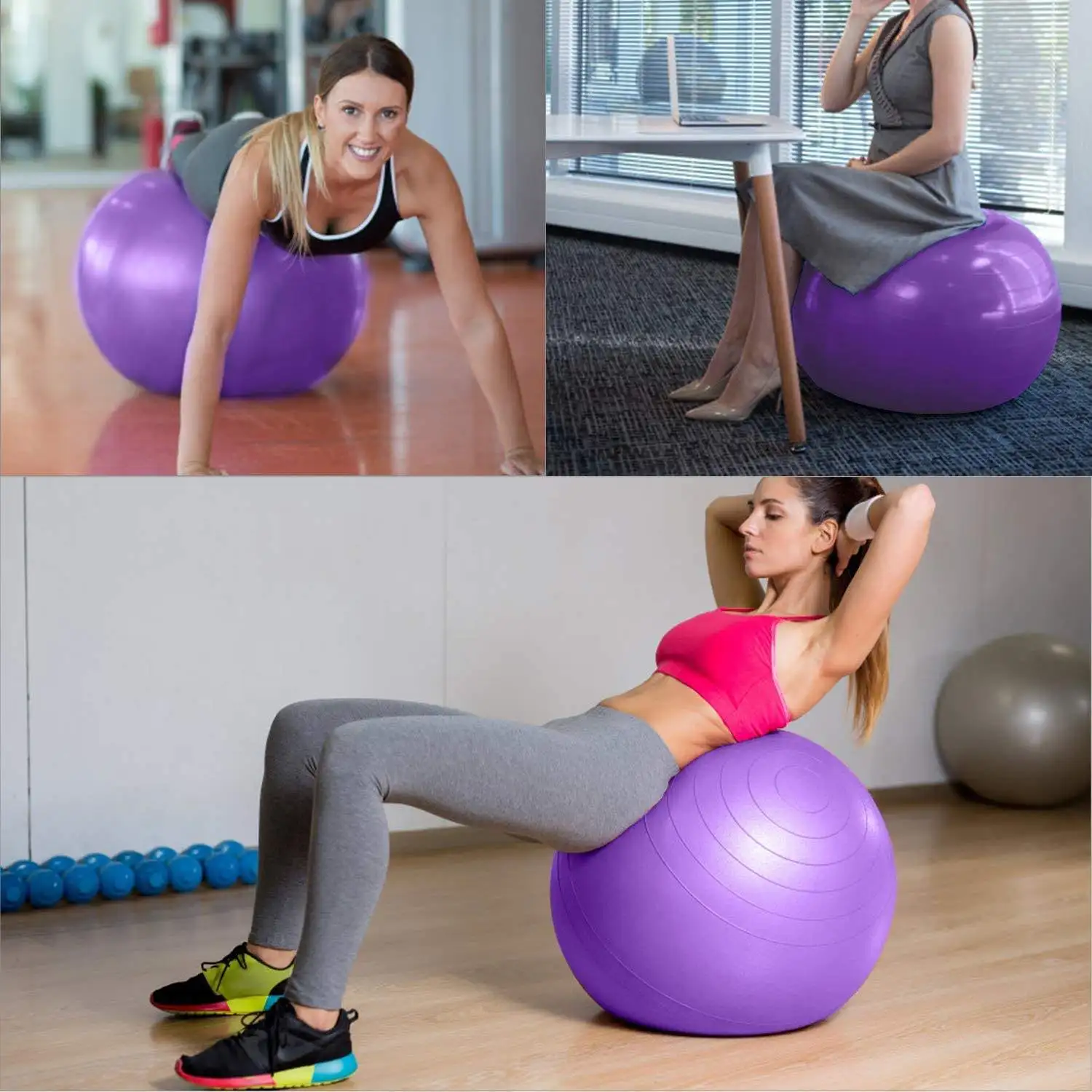 White Red Extra Exercise Gymnastic Pilates Yoga Ball 45cm yoga ball