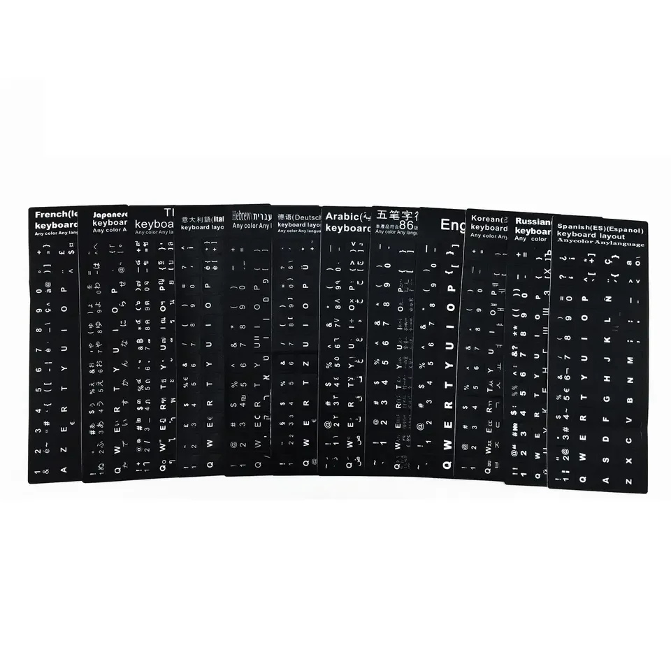 Custom Language Keyboard Sticker DIY Decoration Key Skin Arabic Spanish French Russian Letter Recognize