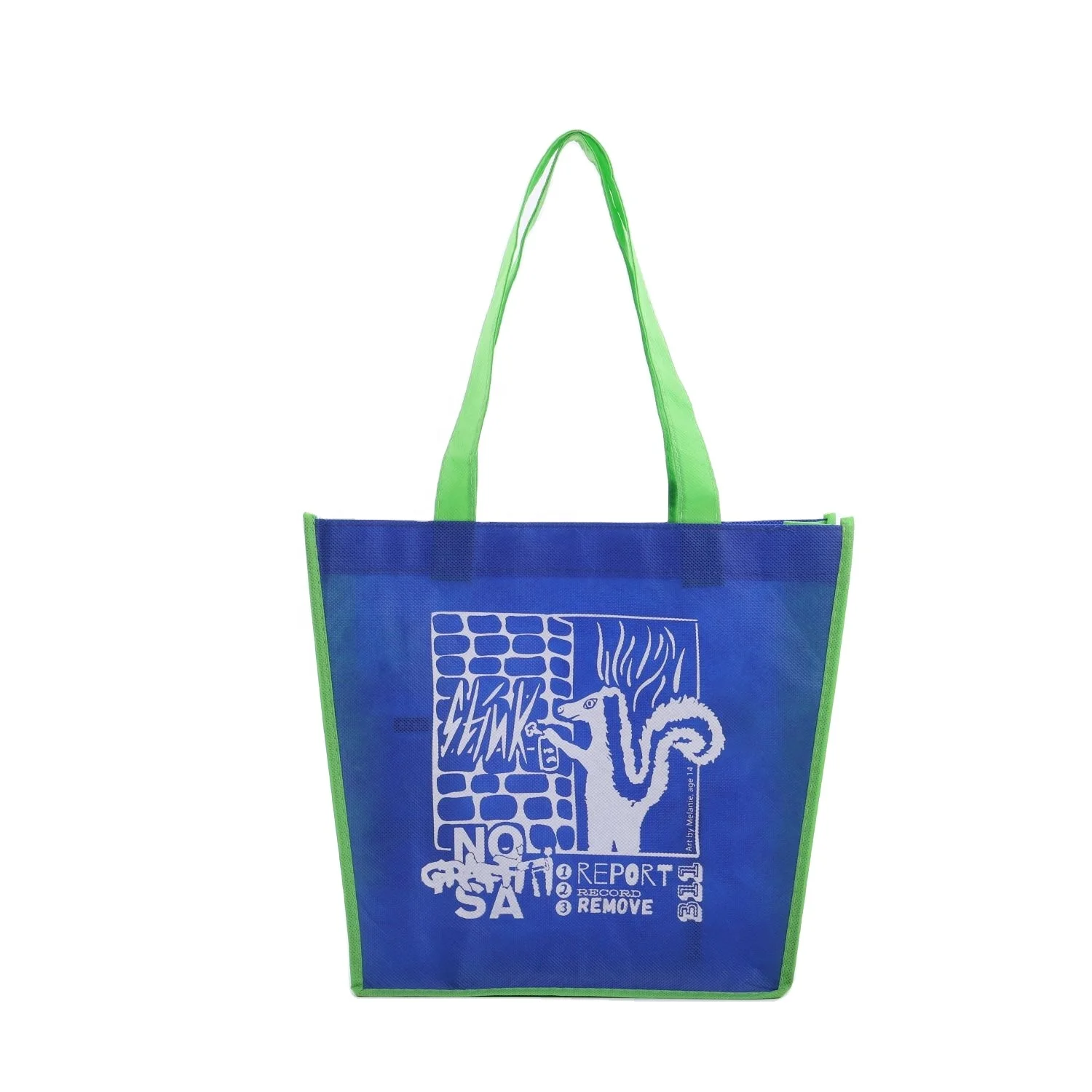 Fast Delivery Trapezoid Shaped Eco Friendly Custom Logo Shopping Tote Bag Non Woven Bag Eco Bag