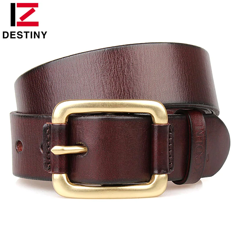High-end Copper Buckle Top Genuine Leather Casual Fashion Famous Designer Men Luxury Belts