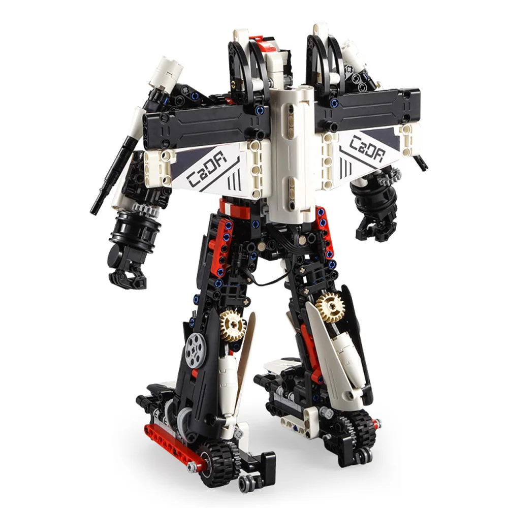 CaDA C51030 2 in 1 DIY Building Blocks Bricks Machine RC Airplane Robot Fighter Glider Model Education Funny Toy for Children