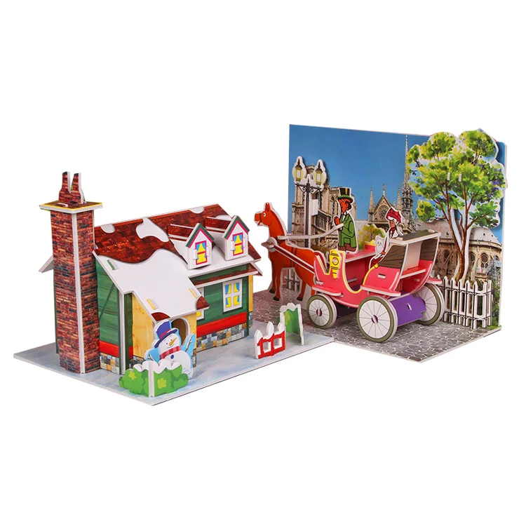 Custom Children Educational Foam Toy Buildings 3D Puzzle card Puzzle