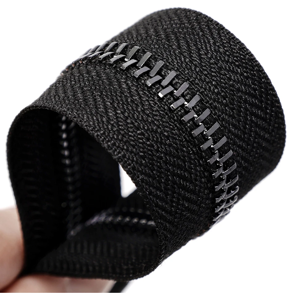 Long Chain Plated Black Nickel Brass gun Metal zippers for clothes jacket cremallera Different Color Teeth Tape zipper metal